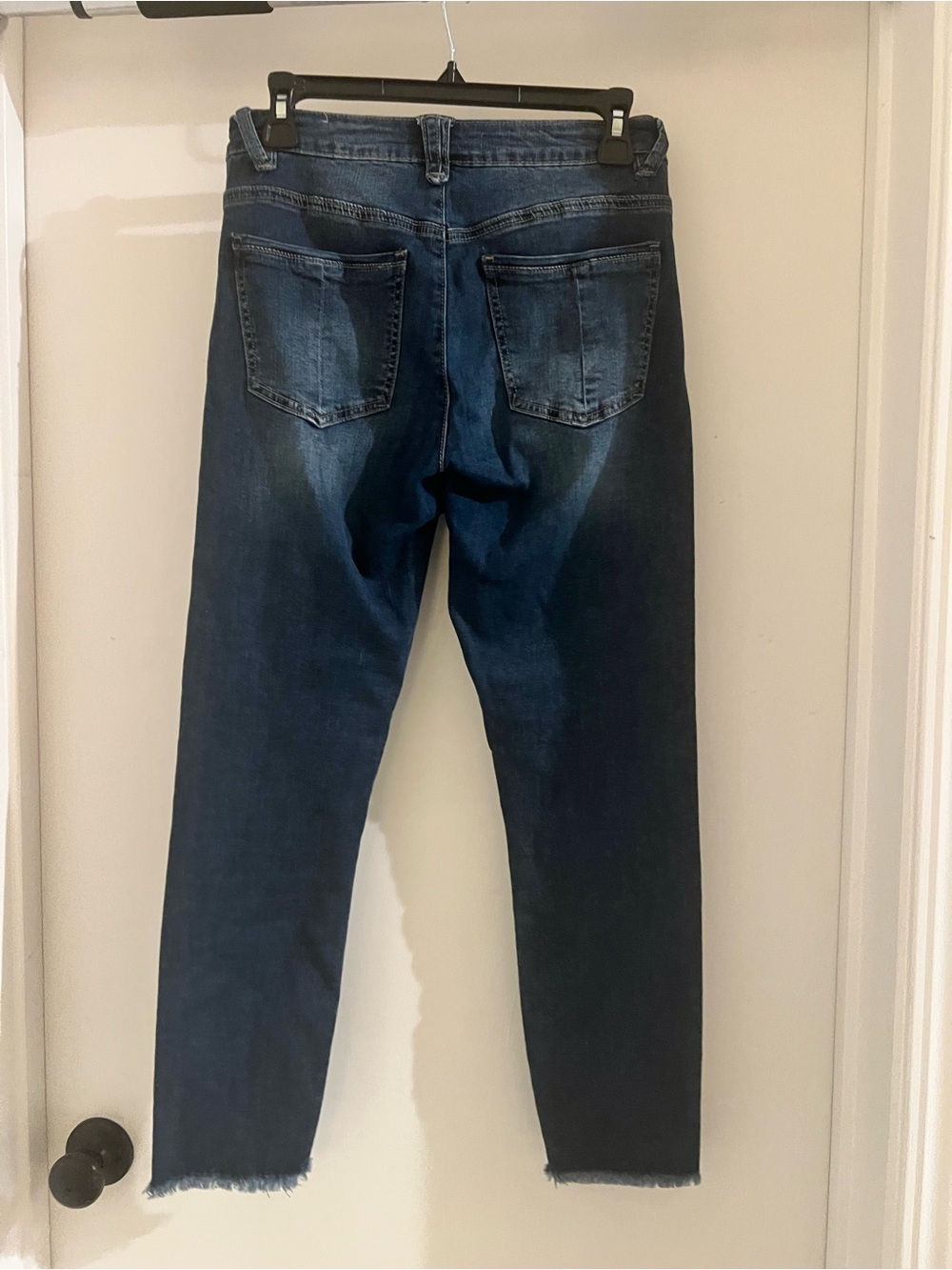 Wit & Wisdom Indigo Slim Straight Jeans with Raw Hem